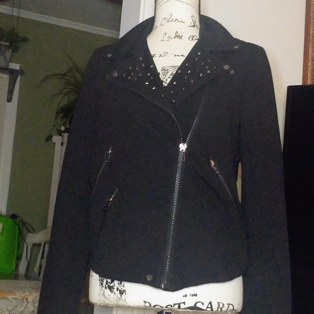 Women's Black Studded Utility Jacket